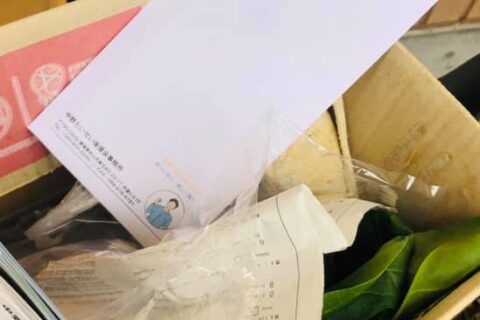 【ほうれん草と後援会チラシ】